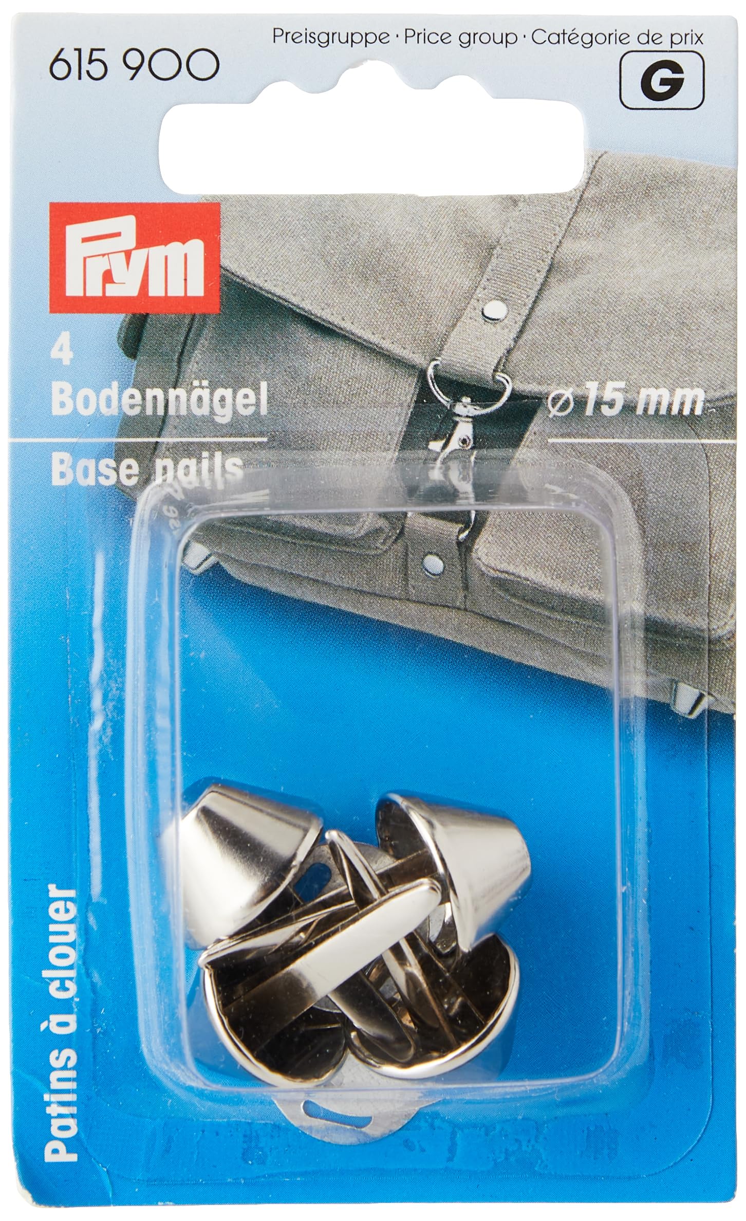 Prym - Silver Base Nails (15mm) for Bags - 1 Unit