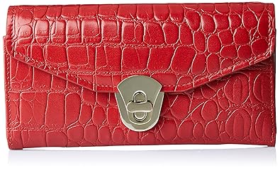 Aquatan Womens Diva Croco Leather Wallet Bright Red AT-W-50