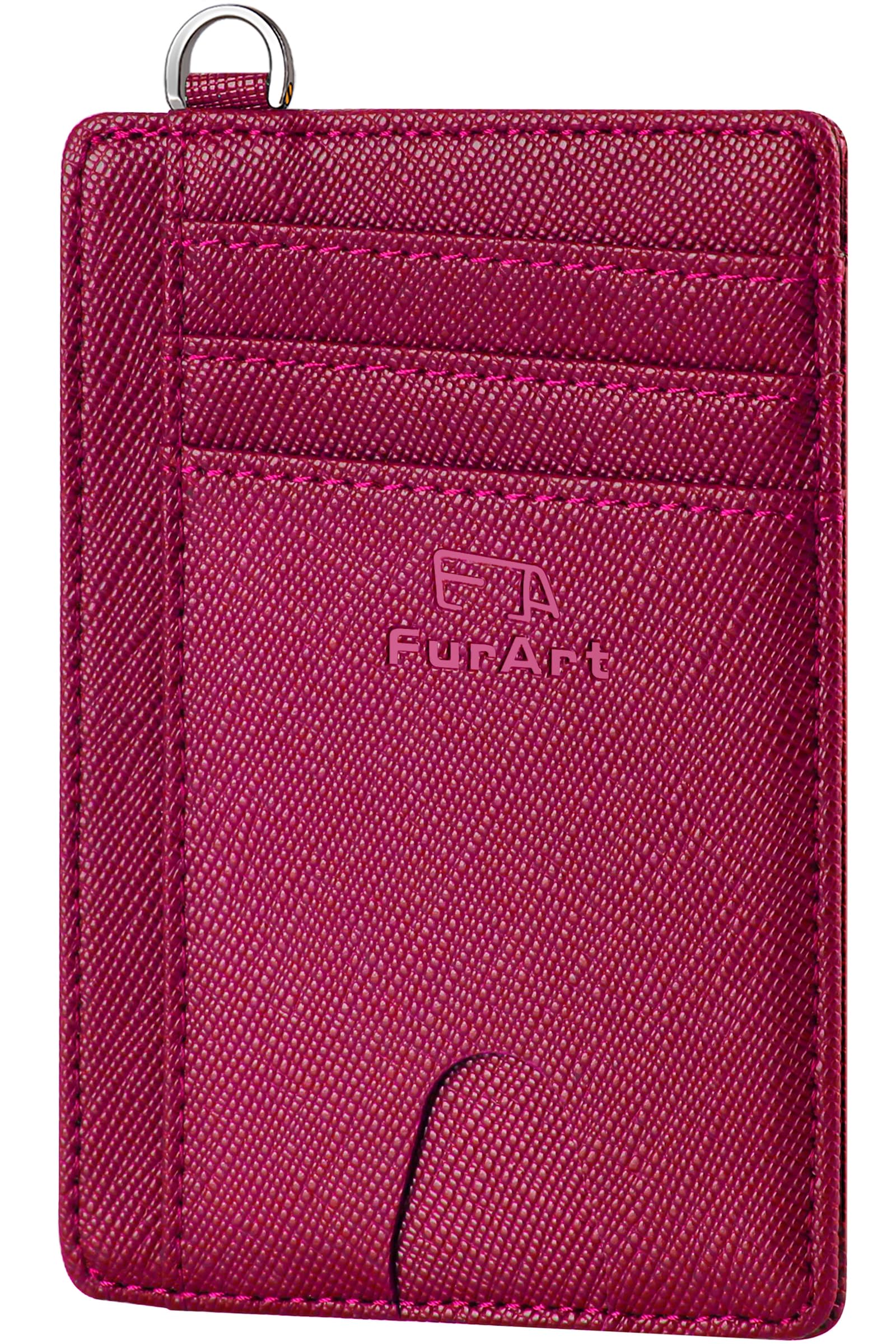 FurArt Credit Card Holder Wallet, Slim RFID Blocking Minimalist Women's Card Wallet