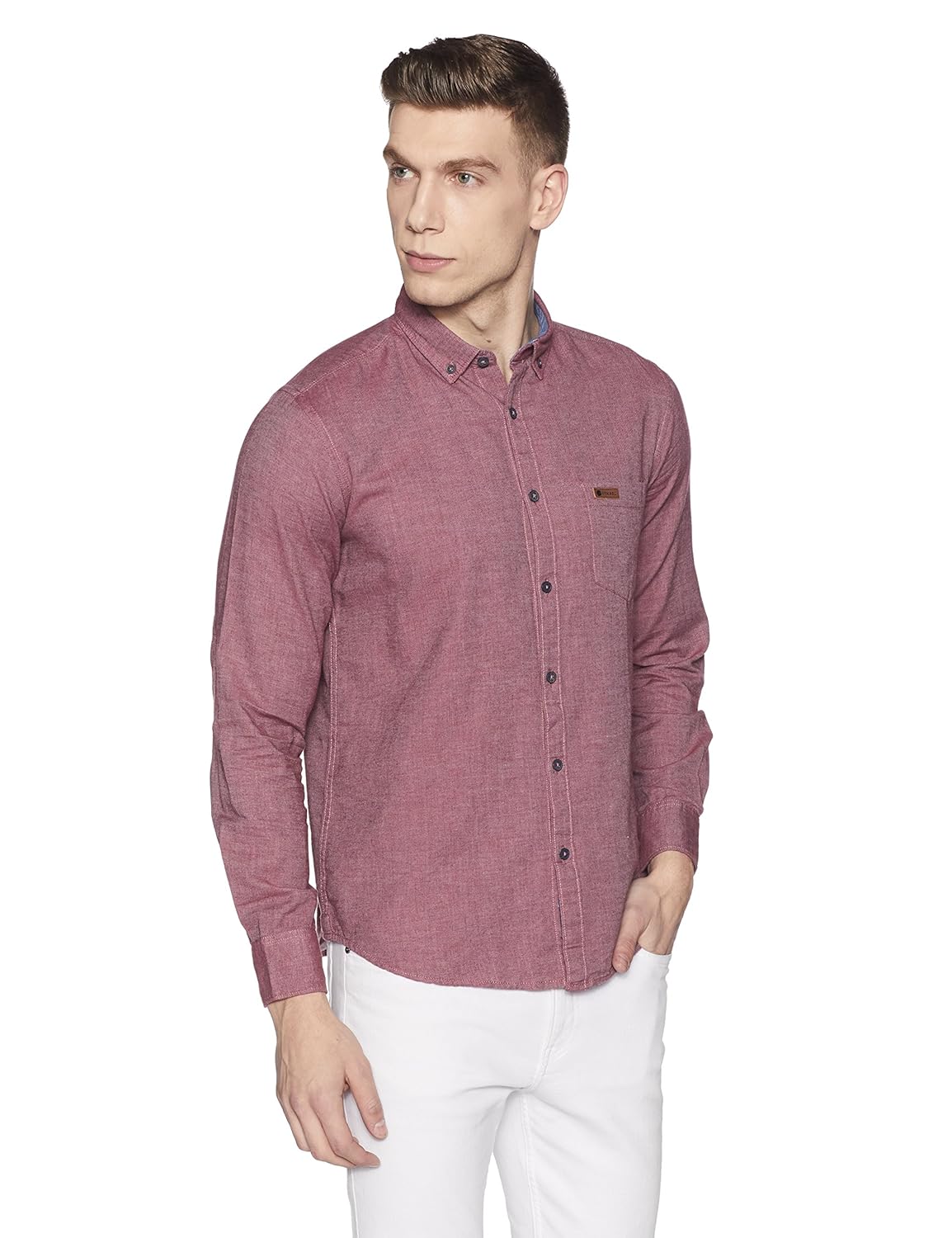 symbol amazon brand men's slim fit casual shirt