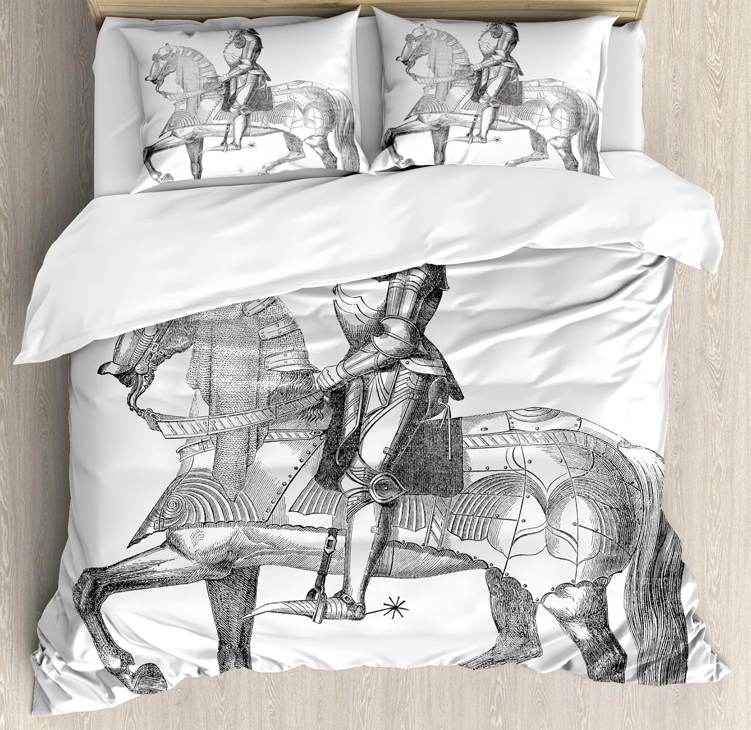 Ambesonne Medieval Duvet Cover Set, Retro Vintage