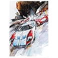 MINSEOK Car Poster Watercolour Room Decoration Premium A2 Art Print Car Print Pictures Perfect Dynamic Rally Sports Car - View #9