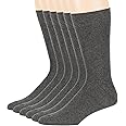 7BIGSTARS KINGDOM Men's Dress Socks Cotton-6 pack-XL-L-Big Tall-Brown Beige Blue Black Grey Khaki