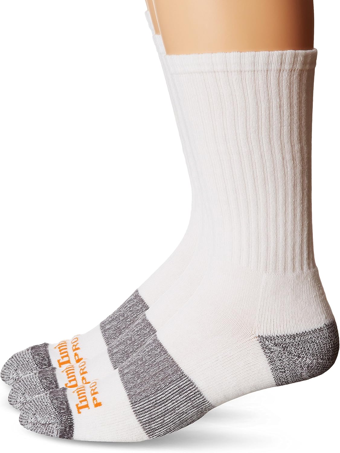 Timberland Pro Men's 3 Pack Reinforced Heel Toe Work Crew Sock, White
