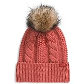 THE NORTH FACE Women's Oh Mega Fur Pom Beanie | Deep Fit Cuffed Winter Hat With Oversized Faux-fur Pom & Cable Detailing