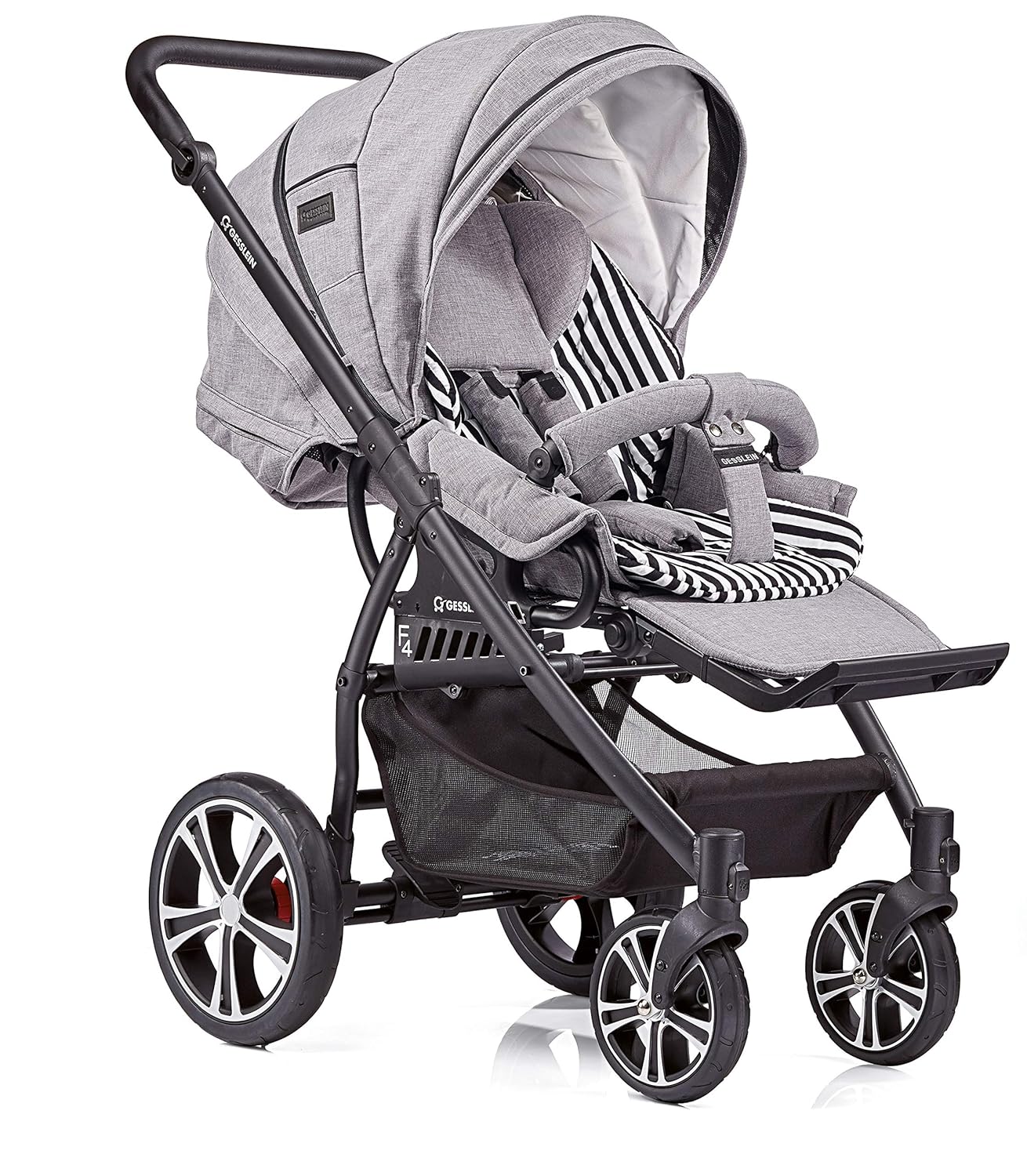 Gesslein 104100031868868 F4 Air Kunstledergriff schwarz inklusive C3 Babywanne, mehrfarbig