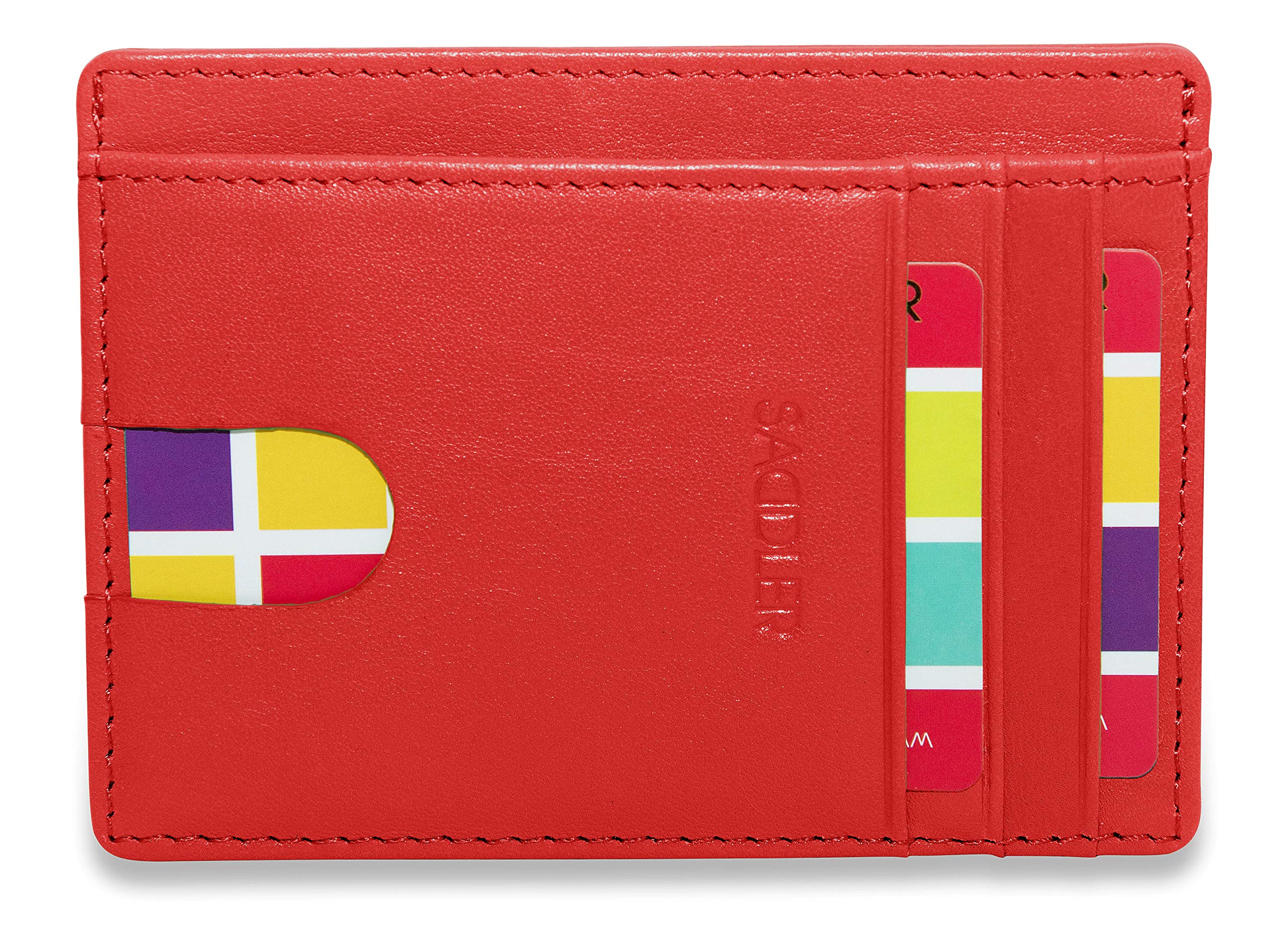 SADDLER Women's Soft Leather Slim Credit Card & ID Holder | Minimalist RFID Card Wallet | Business & Travel Case | Luxury Gift Box
