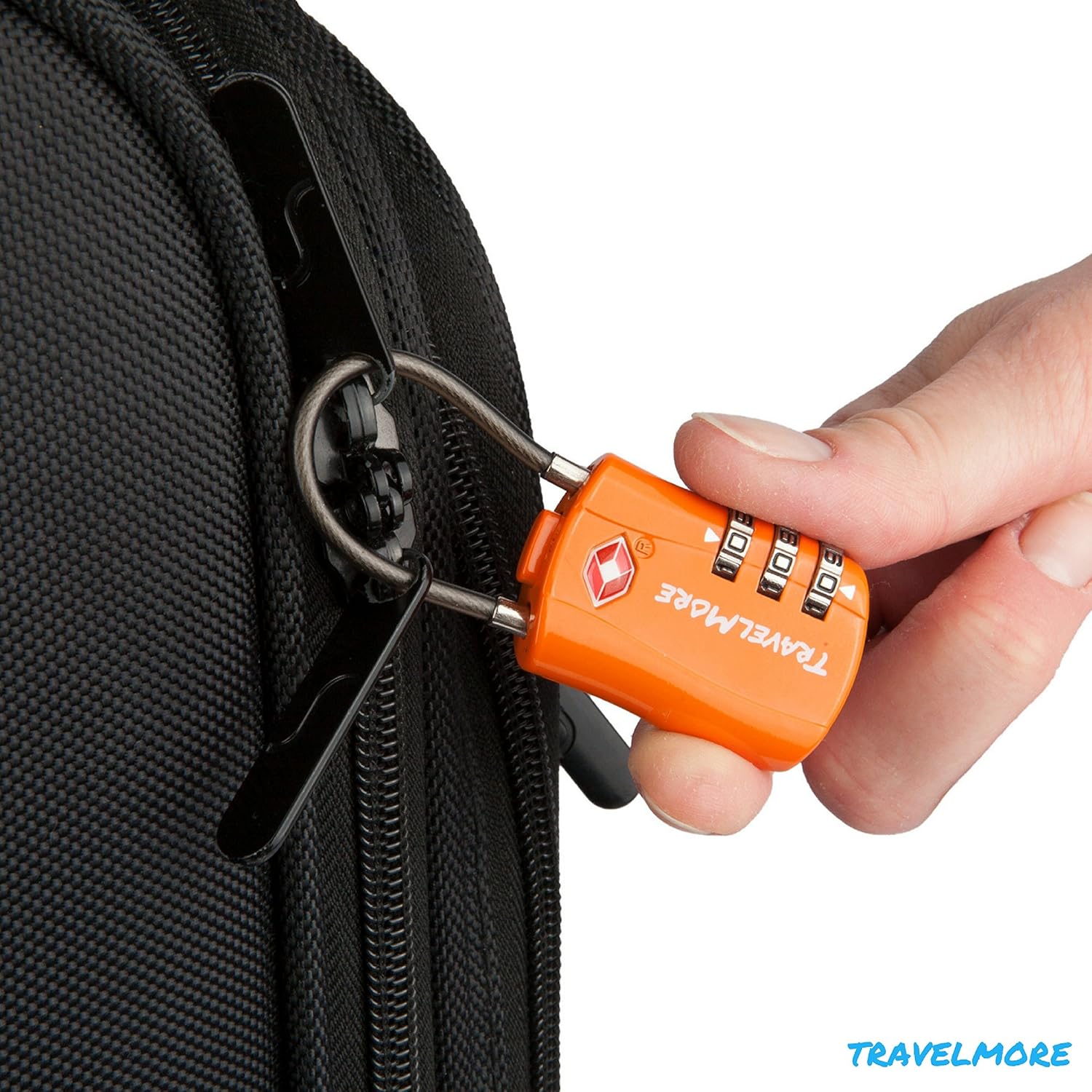  | TravelMore 10 Pack TSA Approved Travel Combination Cable Luggage Locks for Suitcases - Orange | Luggage Locks
