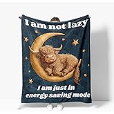 Highland Cow Throw Blanket Sleeping Cows Warm Decor Soft Flannel Blanket Highland Cow Gifts for Kids Boys Girls Men Women 40" X 50"