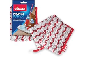 Vileda Genuine ProMist MAX Microfibre Scrub Pad Mop Head (1 Pack) | Extra Scrubbing Power | Dual-Sided Mop Refill | Reusable,