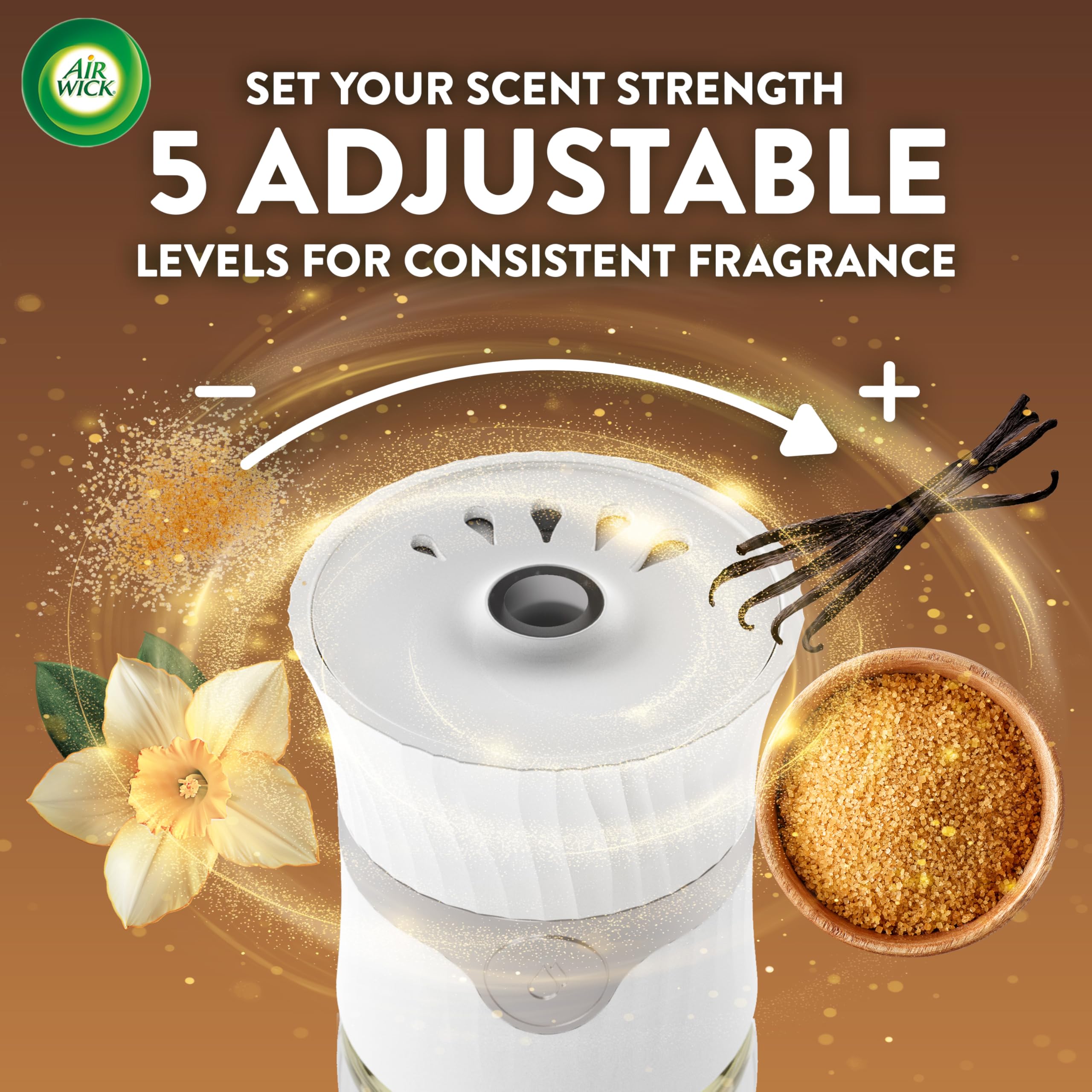 Air Wick Plug In Scented Oil Refill,Fall Scent, Fall Décor, Brown Sugar and Vanilla, 5 ct