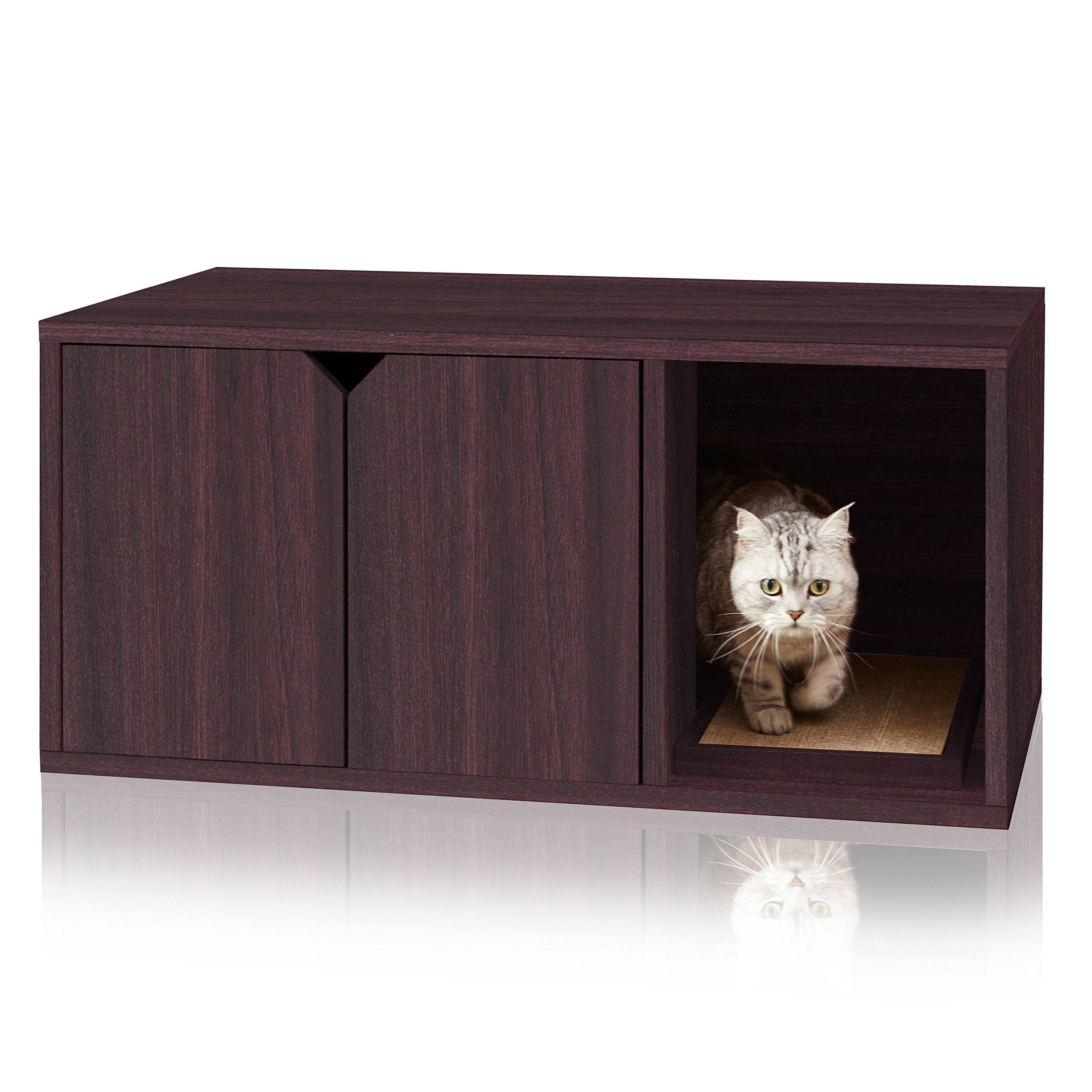 Way Basics Eco Cat Litter Box Enclosure Modern Cat Furniture (ToolFree