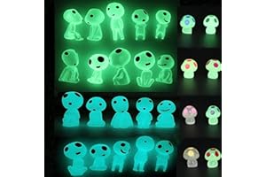 Qingo Fairy Garden Accessories Tree Elves Easter Egg Fillers Glow in Dark Basket Stuffers Garden Alien Decor Miniature for Micro Landscape Outdoor Status Patio Lawn Yard Kit