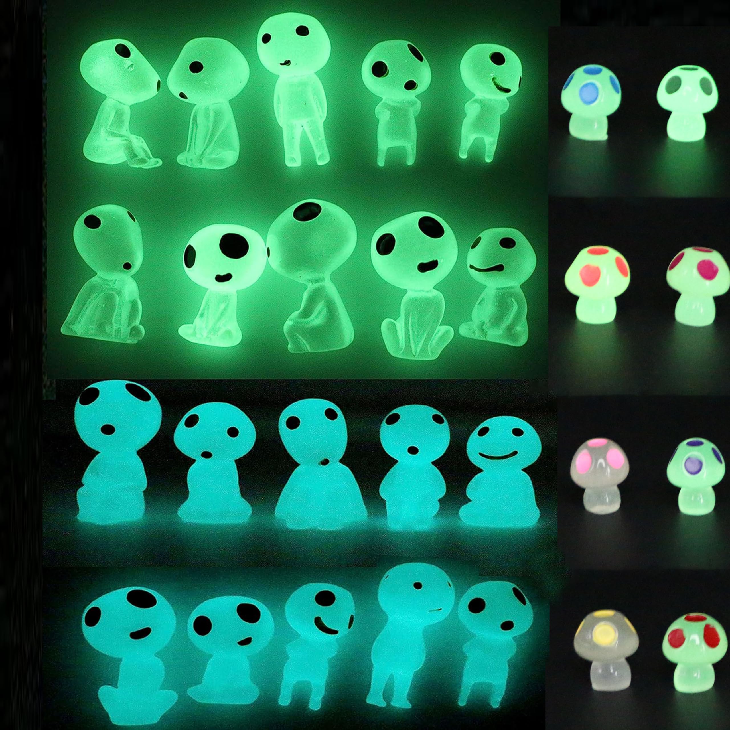 Photo 1 of Qingo Fairy Garden Accessories Tree Elves Easter Egg Fillers Glow in Dark Basket Stuffers Garden Alien Decor Miniature for Micro Landscape Outdoor Status Patio Lawn Yard Kit