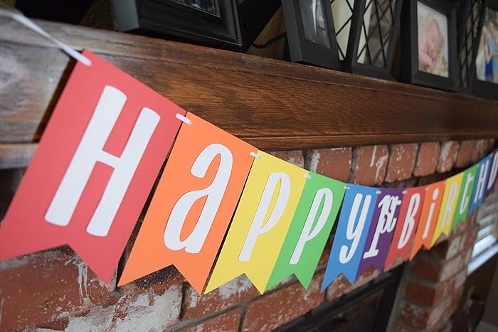 Amazon Com Birthday Banner Rainbow Birthday Banner Rainbow Party