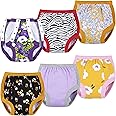 BIG ELEPHANT Baby Side Button Training Pants, Reusable Snaps on 100% Cotton Training Underwear for Toddler 2 Years - 4 Years