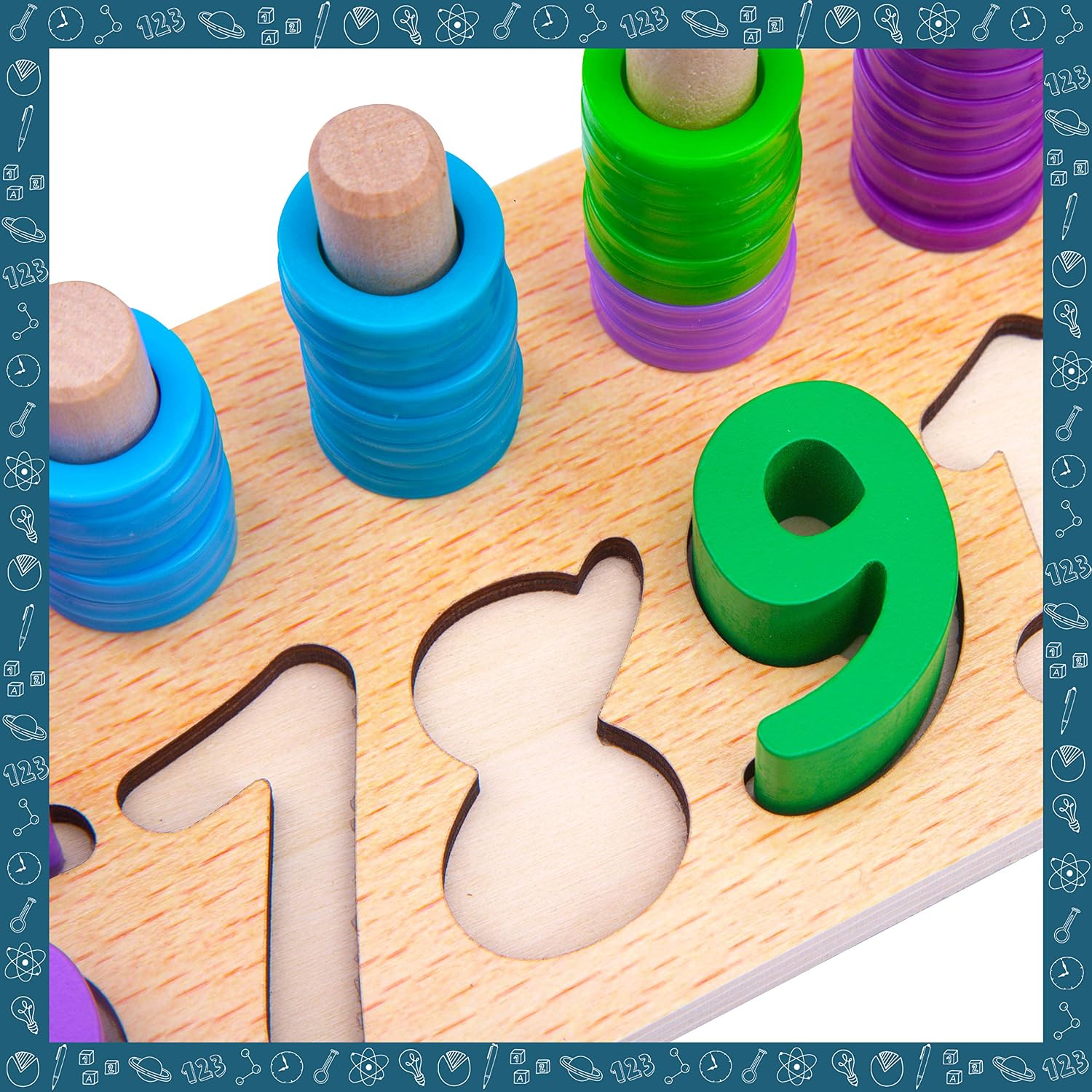 Jaques of London Educational Number Counting and Stacking Game, Multicolor, 8 x 10.5 x 39.5 centimeters - Image 4