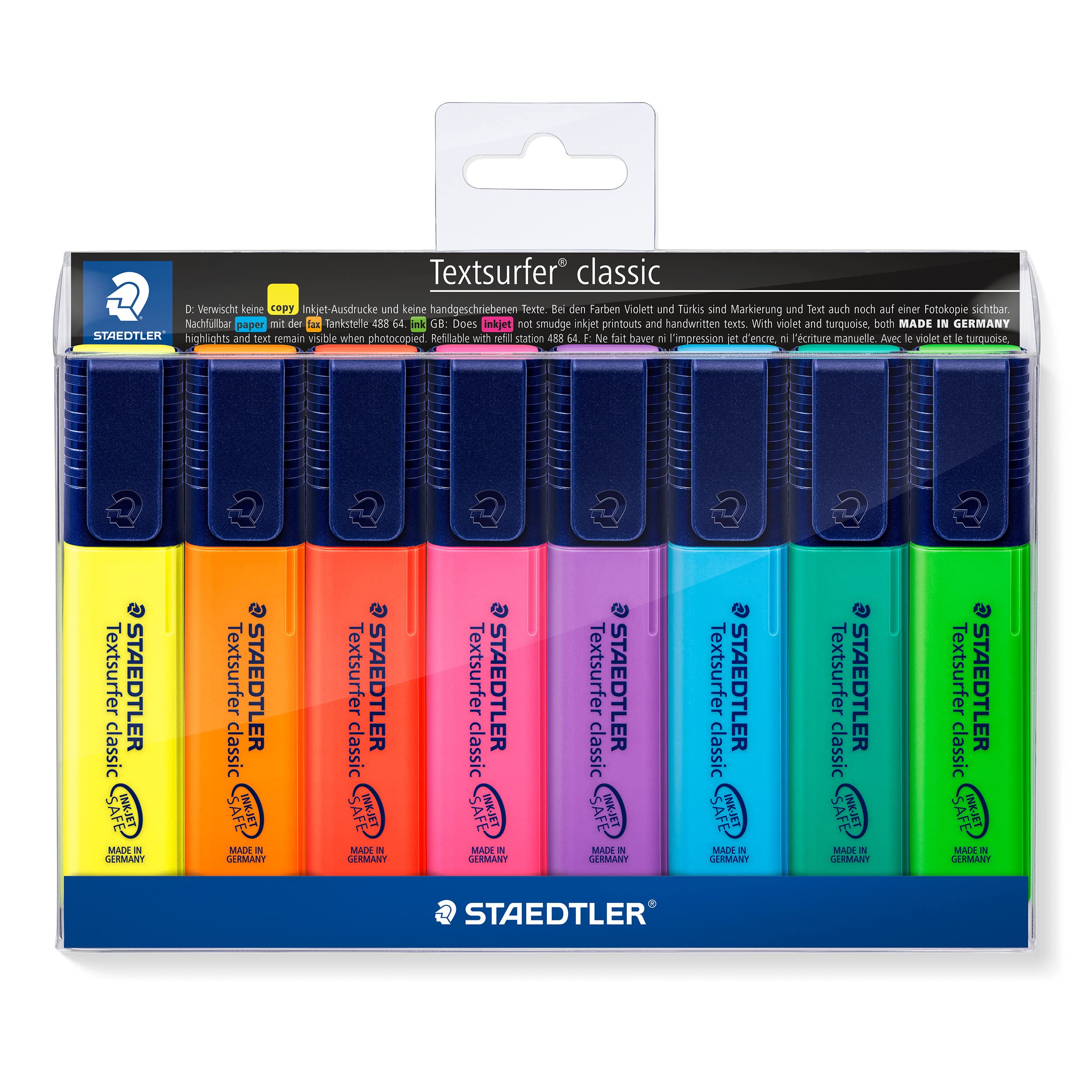 STAEDTLER Textsurfer Classic 364 Resaltadores - Colores surtidos, paquete de 8