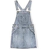 KIDSCOOL SPACE Baby Little Girls Skirt,Ripped Soft Strechy Denim Girls Summer Overalls Dress