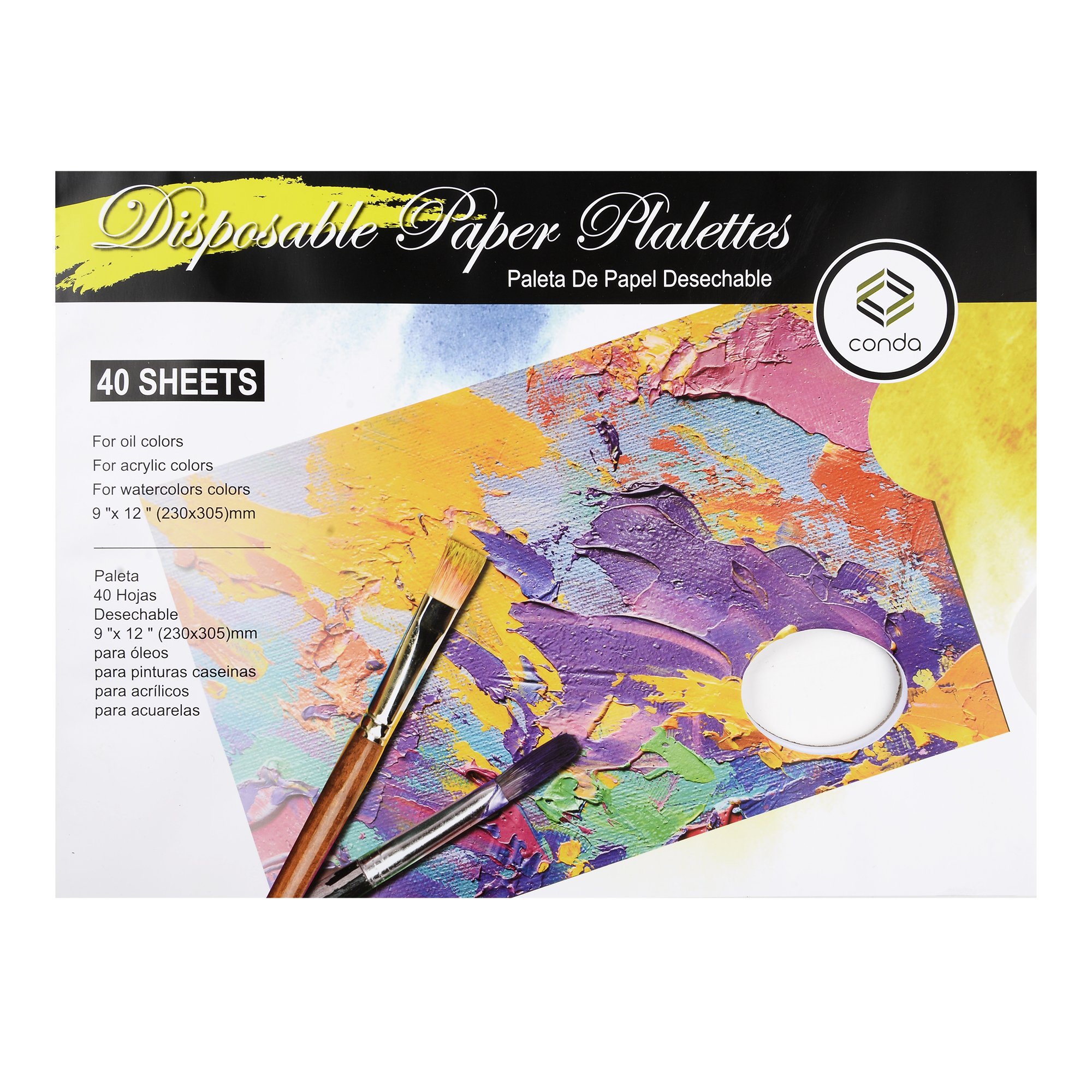 CONDA Palette Paper Artist Pads with 40 Sheets 23 X 30.5cm (9"X12")