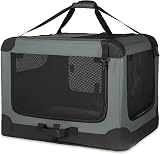 Amazon Basics 4-Doors Portable Soft-Sided Folding Travel Crate Grey L 91 cm