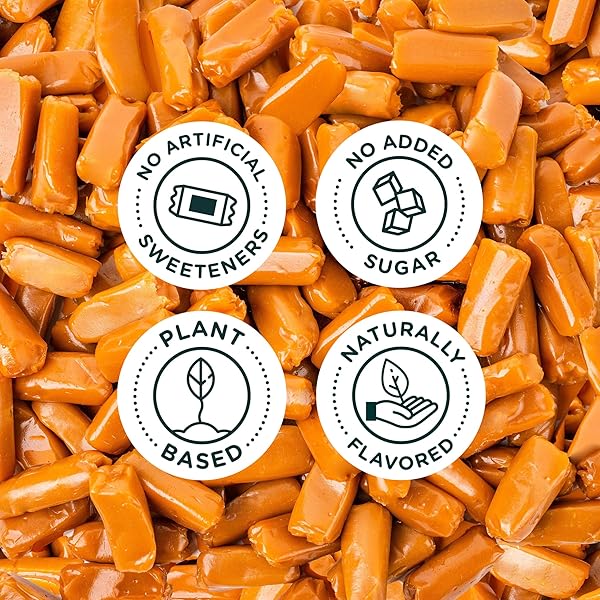 SMARTSWEETS CARAMEL CANDIES, 1.6OZ (PACK OF 12), CREAMY CANDY WITH LOW SUGAR (1G), LOW CALORIE (140), PLANT BASED, GLUTEN FREE, NO ARTIFICIAL COLORS OR SWEETENERS, HEALTHY SNACK FOR KIDS & ADULTS