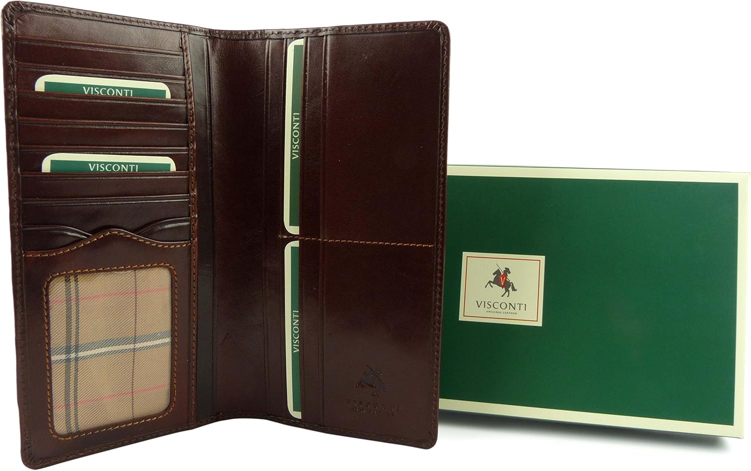 Visconti Mens Italian Leather Slim Suit Wallet Monza Collection Classic Gift Boxed, Brown - Image 3