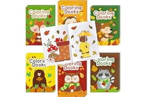 X1ZUUE 24Pcs Animal Theme Coloring Books for Kids Bulk Fall Mini Coloring Booklet Autumn DIY Art Drawing Book with Squirrel Hedgehog for Toddlers Halloween Thanksgiving Birthday Party Favor Goodie Bag Filler