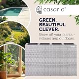 CASARIA Flower Box Large Tall Rattan Pot Planter 95x27x60 cm Grey view 4
