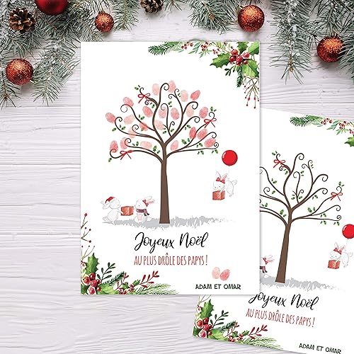 Arbre A Empreintes Special Noel Joyeux Noel Papy Collection Lapin Et Cadeaux Format Ou A3 Amazon Fr Handmade