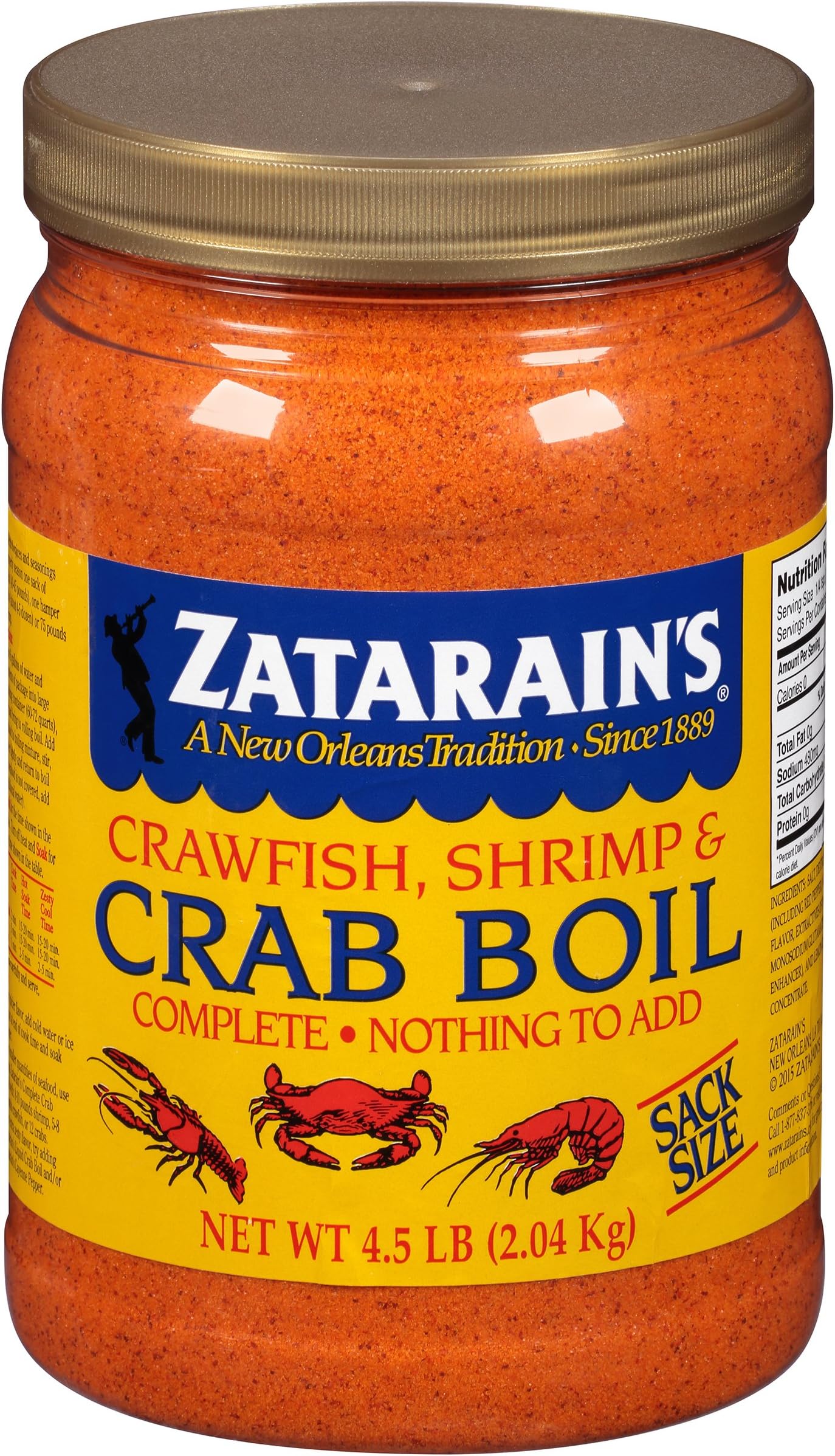 Zatarains Crawfish Shrimp & Crab Boil Catering Size Tub 2.04kg