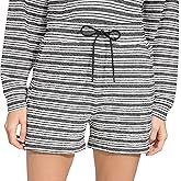 Andrew Marc Womens Heritage Striped Stretch Terry Pull on Short