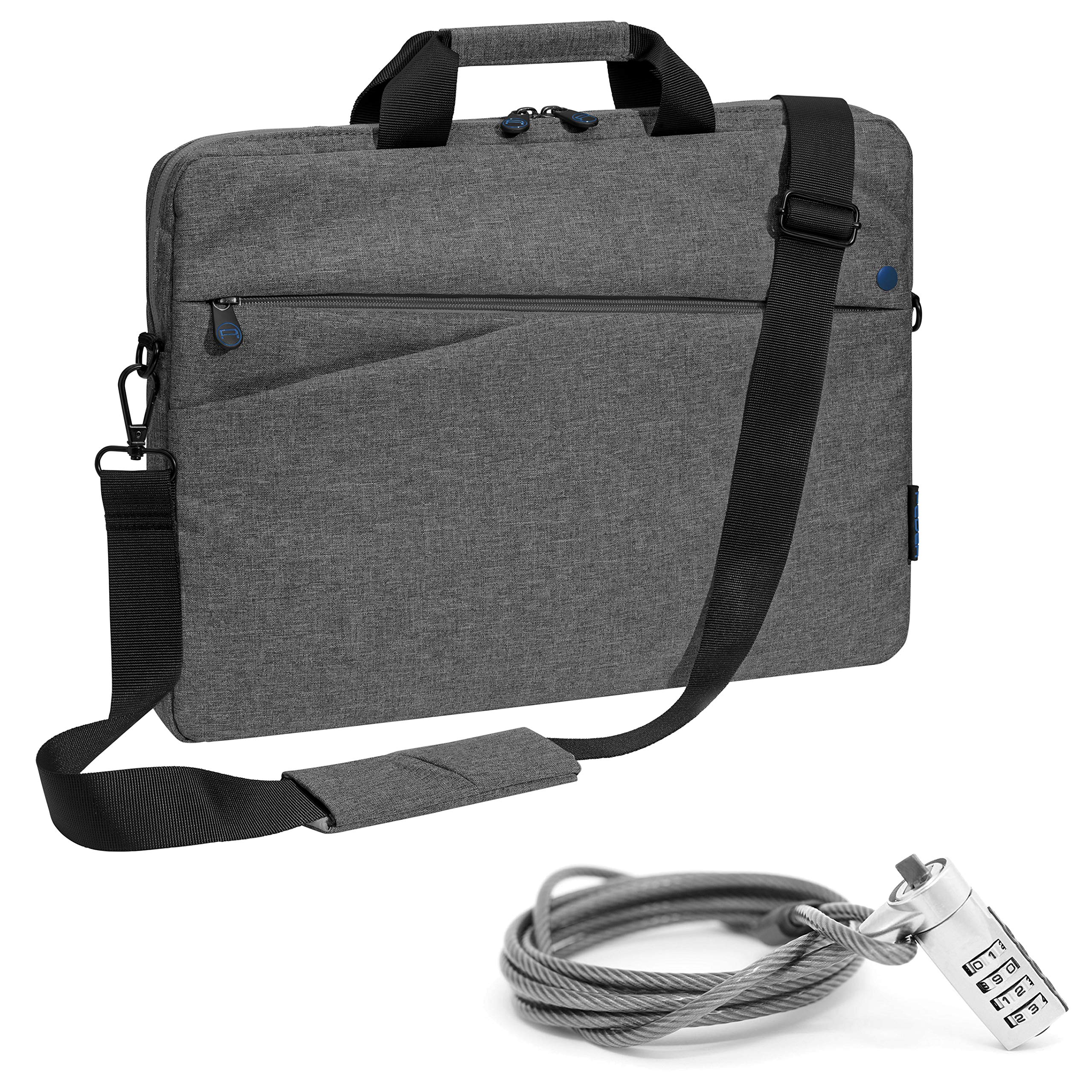 Pedea "Fashion Laptop Bag up to 13.3 Inches Shoulder Bag with Shoulder Strap and Wireless Mouse - Grey/Blue