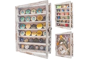 GMFrames 12x16 Wooden Shadow Box Frame with Removable Shelves Deep Display Case for Military Medals Keepsakes White