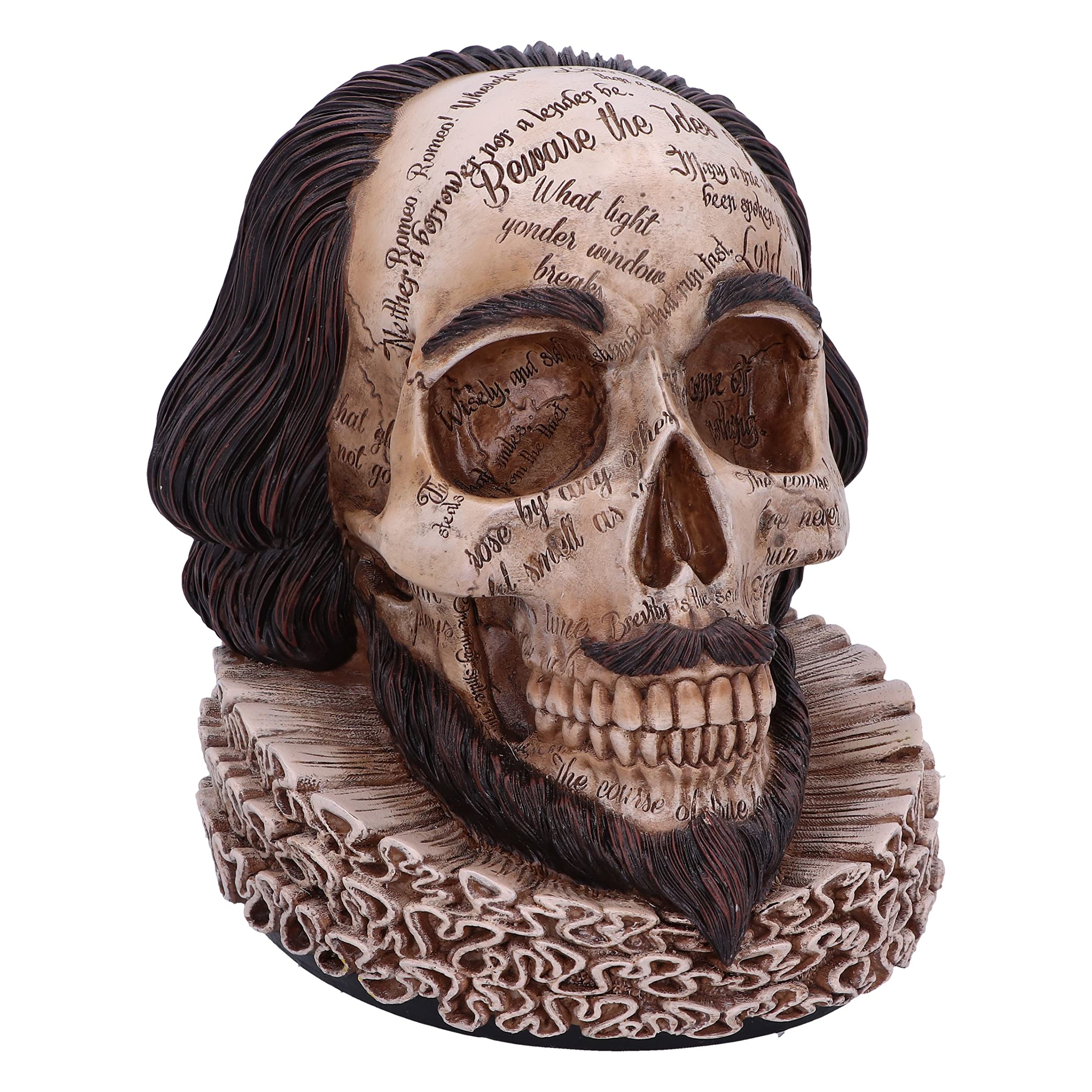 Nemesis Now Shakespeare's Legacy 16cm, Resin, Shakespeare Skull Figurine, Inspired by William Shakespeare, Cast in the Finest Resin, Hand-Painted