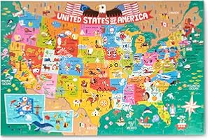 Melissa & Doug Natural Play Giant Floor Puzzle: America the Beautiful (60 Pieces)