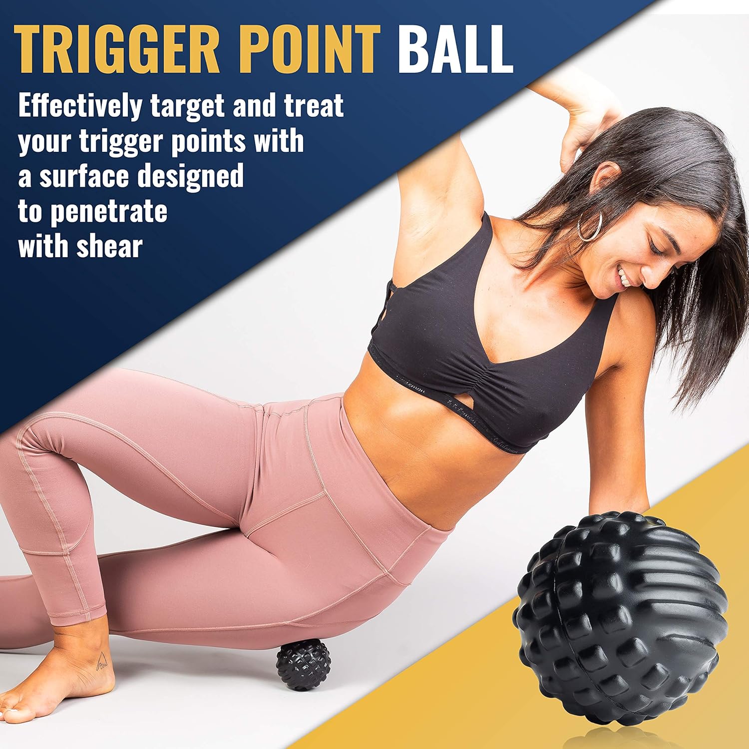 Deep Tissue Massage Ball Set - Includes 5" Foam Roller Mobility Ball, Double Peanut Lacrosse Ball, Spiky Ball for Trigger Point Therapy, Myofascial Release, Foot Reflexology, Plantar Fasciitis: Sports & Outdoors