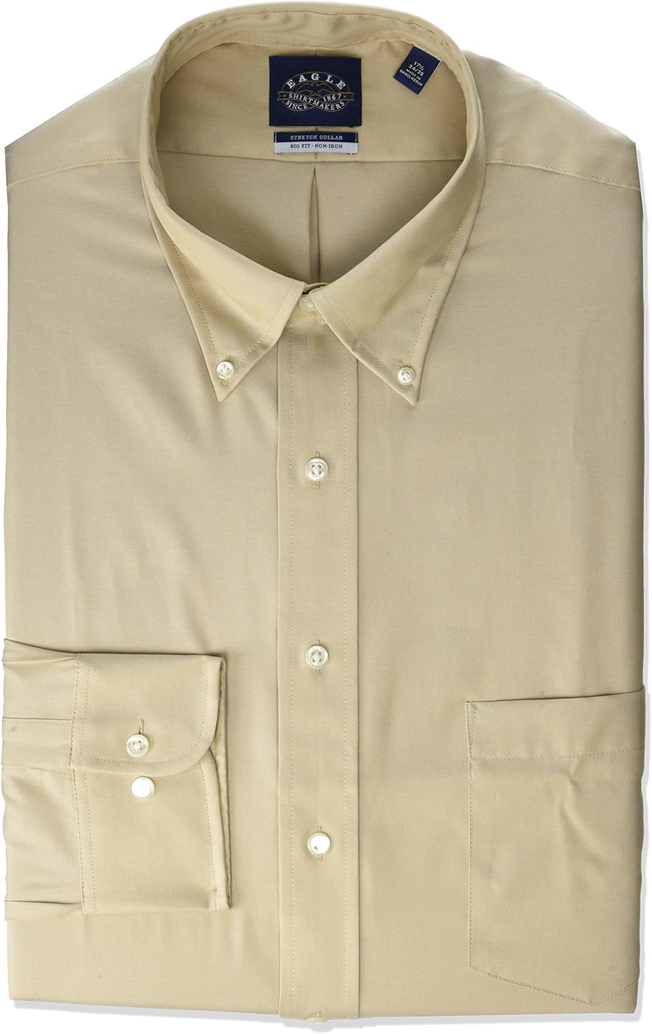 Eagle BIG FIT Dress Shirts Non Iron Stretch Button Down Collar Solid (Big and Tall): Clothing