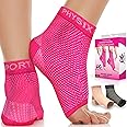 Physix Gear Plantar Fasciitis Socks for Men & Women, Best Foot discomfort & Arch Support Planter Facetious Socks, Compression Foot Sleeves Planter Fasciated Socks for Comfort Feet, Pink (1 Pair), S/M