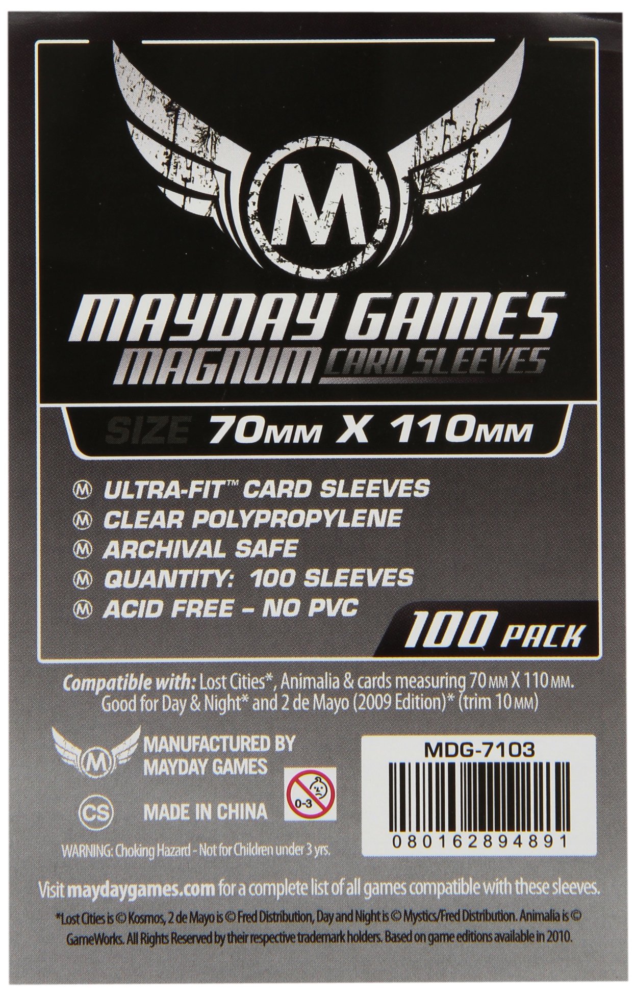 Maydaygames - Magnum Silver Ultra-Fit : 70 x 110 mm Sleeves for Lost Cities