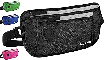 São Roque Flache Bauchtasche - Gürteltasche mit RFID Blocker – Wasserdichte Hüfttasche für Reise, Sport und Outdoor – Money B