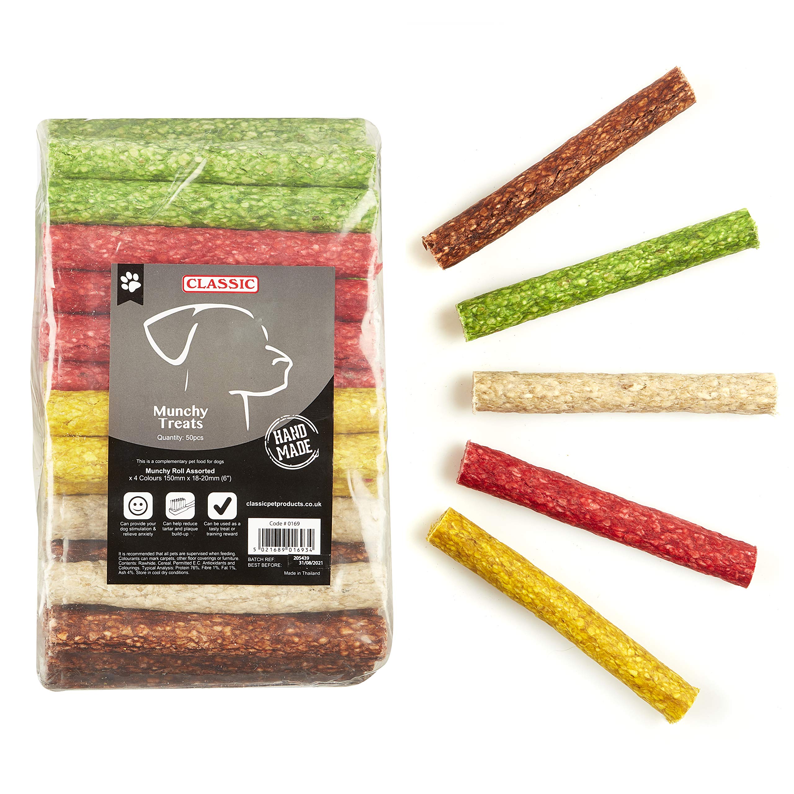 CLASSIC Munchy Roll, Multi-Colour, 150 x 18-20 mm, Pack of 50