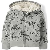 And Toddler Long Sleeve, Sherpa Lined, Zip-front Hoodie Sweatshirt
