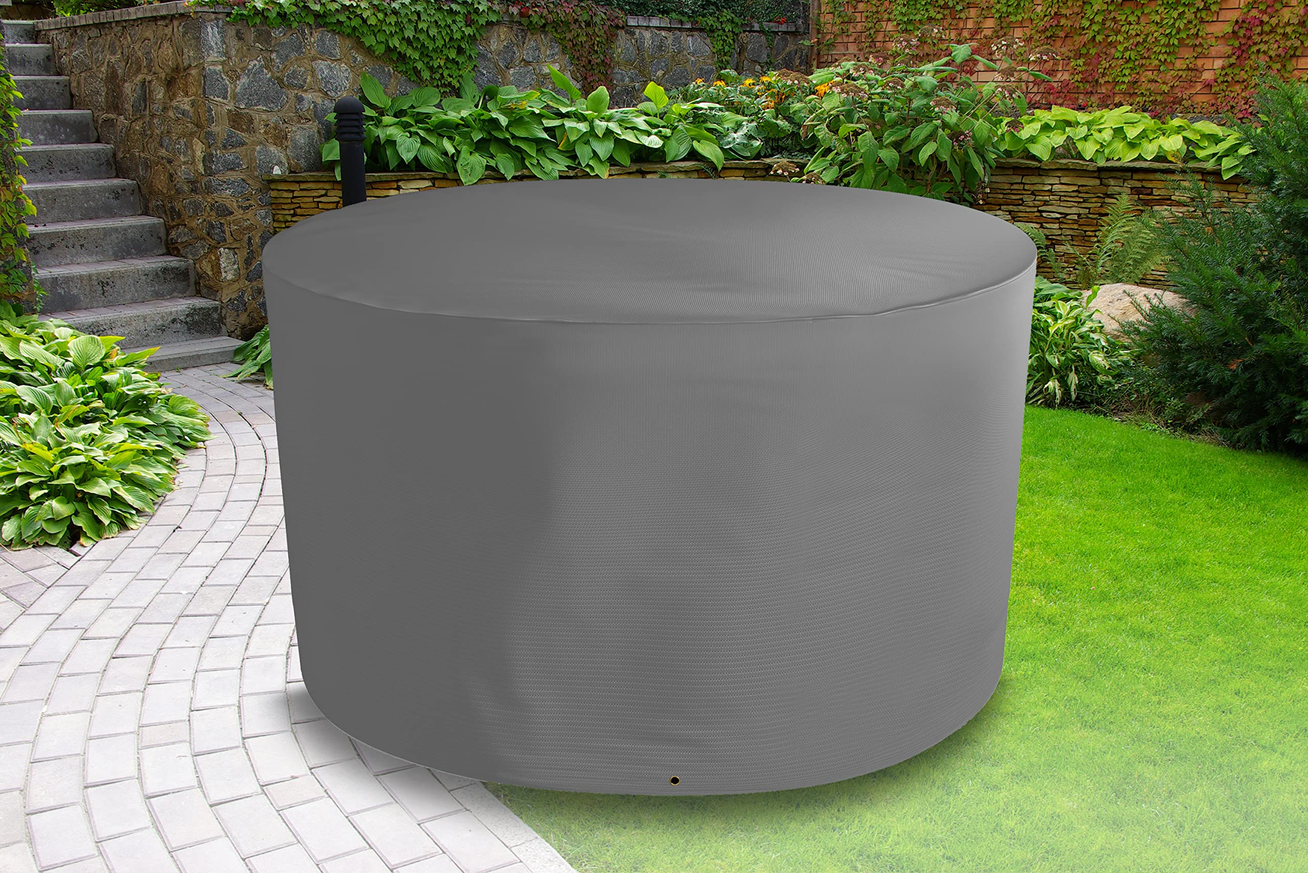 Bosmere Protector 6000 | Circular Table Cover | D 128cm H 71cm | 100% Waterproof, UV Protected, Heavy Duty 600D | 6 Year Guarantee | U545, Gray