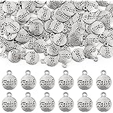 AUEAR, DIY Charms Inspirational Message Charm Pendants for Jewelry Making Inspiration Words (100 Pcs, Faith message)