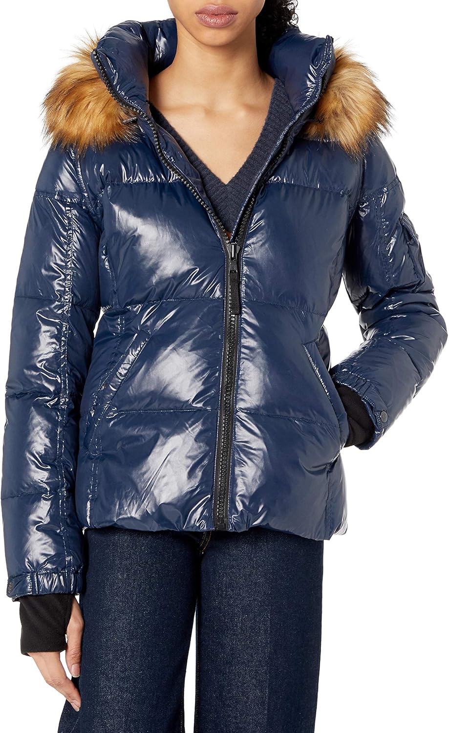 S13 Women's Kylie Down Puffer Jacket with Faux Fur Trimmed Hood at  Women's Coats Shop