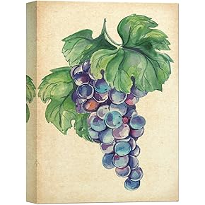 SIGNWIN Canvas Wall Art Purple Black Grapes with...
