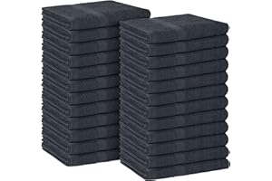 Avalon Towels Salon Towel - Grey Hand Towels Bulk Pack of 24 - 100% Cotton Absorbent Spa, Facial & Gym Towel for Working Out - 16x27 Inches (Not Bleach Proof)