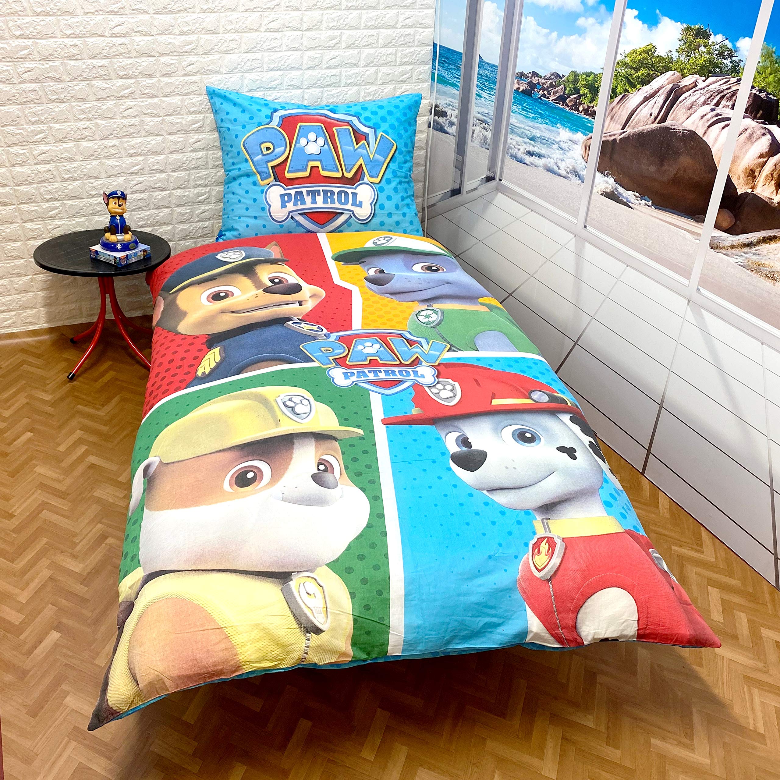 Puppies Team Single Bed Duvet Cover 140x200cm Cotton Bed Linen Kids