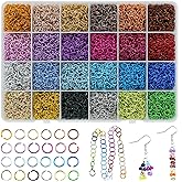 About 7200pcs 24 Colors Jump Rings Jewelry Findings 6mm Jewelry Open Jump Rings for Choker Bracelets Necklaces Chain Jewelry Making